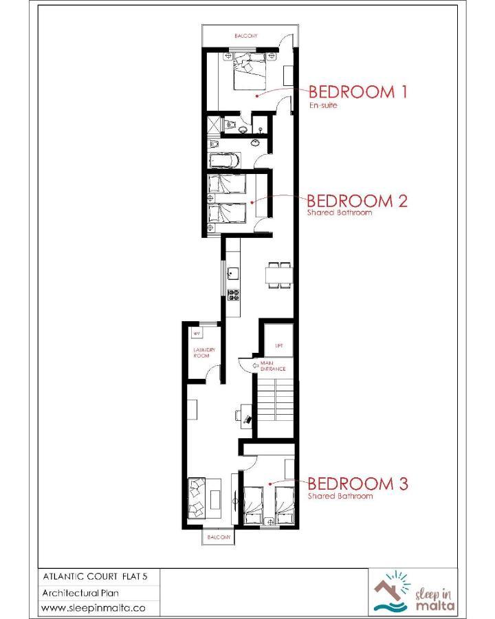 F5 Room 1, Private Double Room With Private Bathroom And Balcony In Shared Flat مسيدا المظهر الخارجي الصورة